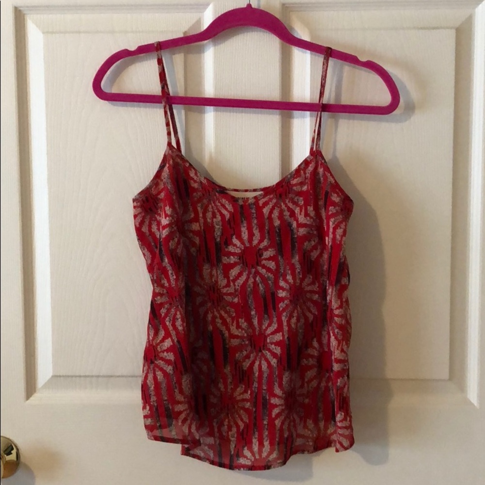 Red spaghetti strap tank